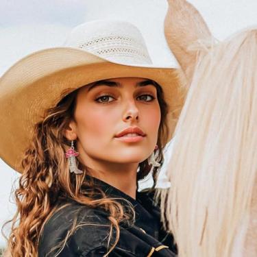 Imagem de Brincos femininos com strass, estilo independente, vaqueira, cowboy, esmaltado, boêmio, rodeio, bota, brincos pendentes para mulheres, cristal transparente, chapéu vermelho rosa estrela