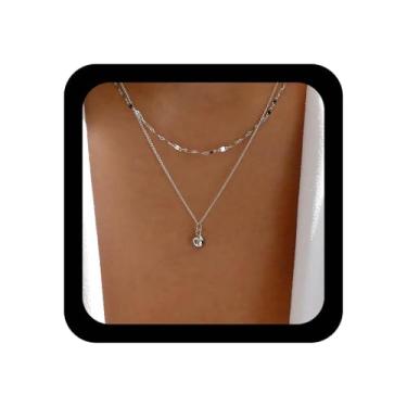 Imagem de TseanYi Colar com pingente de bola em camadas, gargantilha de lágrima de ouro, colar de gota d'água com contas ajustáveis, colares de corrente minúscula, joia feminina, Zinco, Sem Pedra Preciosa