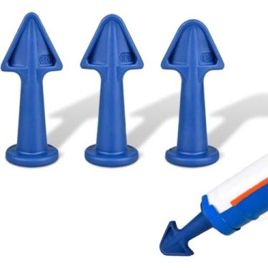 Imagem de Conjunto de pontas de calafetagem com adaptador de bocal, ferramentas aplicadoras de calafetagem de silicone, bocais reutilizáveis para acabamento de argamassa e selante, acessórios para pistola de