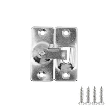 Imagem de Sscon Fechadura de porta deslizante de celeiro e trava de aço inoxidável com privacidade de 90 graus para portas internas - prata