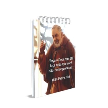 Imagem de Bloco de Anotações Católico, Padre Pio, Capa 05