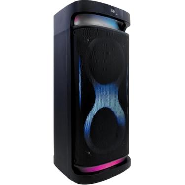 Imagem de Caixa de Som Bluetooth 160W RMS Portátil Bateria Recarregável 4000mAh Entradas USB, AUX, Microfone e Guitarra com Iluminação LED