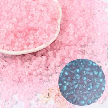 Imagem de 10 g/100 contas de semente de vidro luminoso 6/0 brilham no escuro fosco Rondelle minúsculas contas de semente solar para pulseira faça você mesmo, colar, joias, artesanato, 4,5 x 3,5 mm, rosa pérola
