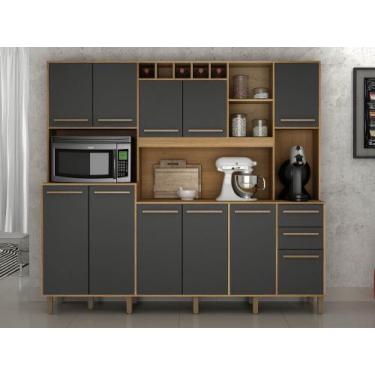 Imagem de Armario de cozinha Petra 11 portas 2 gavetas Valdemoveis Cinamomo Graf