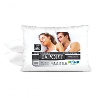 Imagem de Travesseiro Percal Suporte Extra Firme Export Trisoft Branco