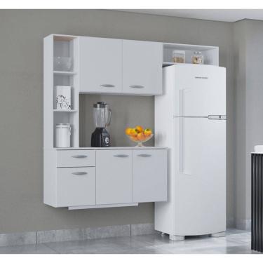 Imagem de Cozinha Compacta Suspensa 5 Portas e 1 Gaveta 163cm Isis A521 Poquema