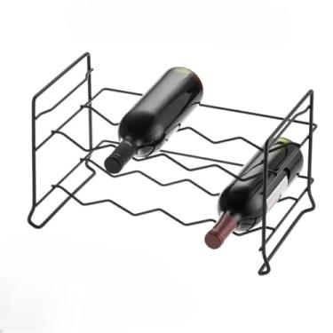 Imagem de Adega Mini Rack Porta Garrafas Vinhos Aço Empilhável 8 Garrafas