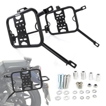 Imagem de REARACE Suporte para alforje, bagageiro de motocicleta, suporte lateral adequado para Royal Enfield Meteor 350 2021-2025