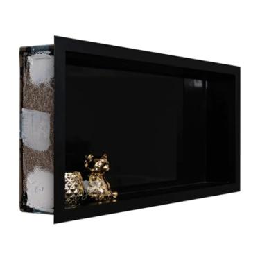 Imagem de Nicho Porcelanato Preto 30x70 e Borda de Aluminio ideal p/Box Banheiros