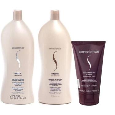 Imagem de Senscience Smooth Shampoo + Condicionador 1L + Inner Restore Intensif 