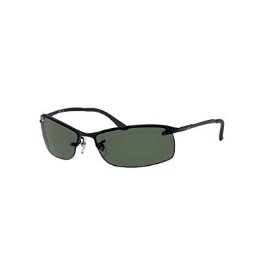 Imagem de Ray-Ban Pacote de óculos de sol RB3183: RB 3183 RB3183 006/71 preto fosco verde escuro 63 mm e kit de limpeza de óculos
