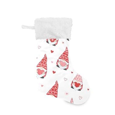 Imagem de Blueangle 1 pacote de meias de Natal com padrão de gnomos de 17,7 polegadas para decorações de festas de fim de ano, porta-presentes e meias (78)