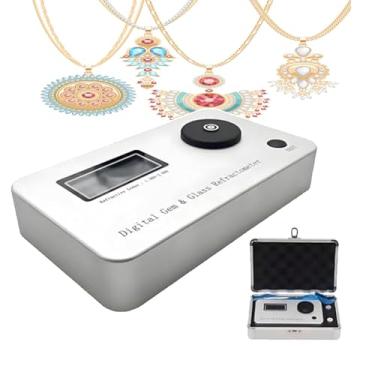 Imagem de CNAOHGHN Testador De Gemas Para Todos Os Tipos De Pedras,RefratôMetro De Gemas,Testador De Joias Com Visor E Bateria De 700mah,PrecisãO De 0,001,Faixa De Ri De 1,300 A 3,000 Para Joias E Diamantes