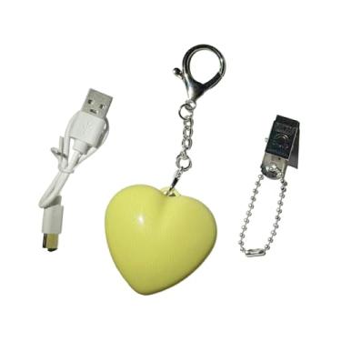 Imagem de WeiLaiKeQi Luminária de bolso em formato de coração, compacta e prática, com chaveiro para pendurar, ideal para o Dia dos Pais, aniversários e Dia dos Namorados, Amarelo