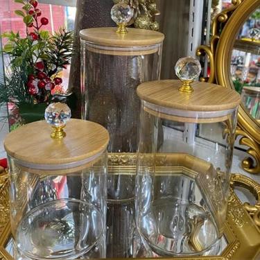 Imagem de Crie Seu Kit de Potes Hermético para Mantimentos e Organizador de Cozinha Dispensa Armário (KIT REDONDO TRANSP CRISTAL,2 POTES (PM))