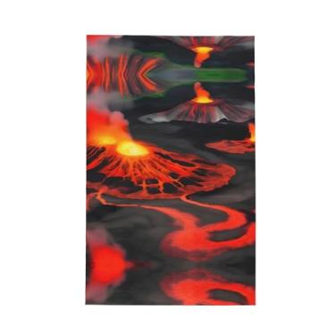 Imagem de XLLingL Kilauea Volcanos Print Waffle Toalhas de cozinha, panos de prato de microfibra, para decoração e limpeza de cozinha - 1 peça