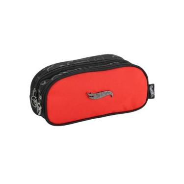 Imagem de Estojo Escolar Duplo HotWheels Original Premium - Luxcel, VERMELHO