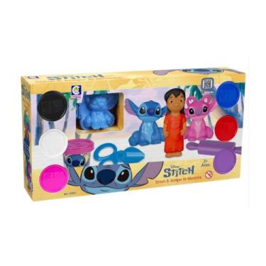 Imagem de Brinquedo Amigos de Massinha Stitch Disney c/ Moldes +3 Anos Cotiplas 