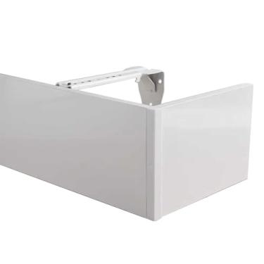 Imagem de Cortina para montagem no teto/parede apenas caixa de pelmet, painel de cortina blackout sem trilha, cobertura de trilho de cortina branca de metal para quarto de janela de sacada (montagem na parede