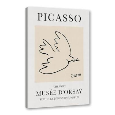 Imagem de Pintura em tela vintage Picasso desenho de linha de desenho de desenho de desenho de desenho de desenho de animal abstrato de desenho minimalista para decoração de sala de estar para sala de estar