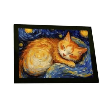 Imagem de Quadro Decorativo Gato Pintura Van Gogh Decoração Poster Quarto Sala