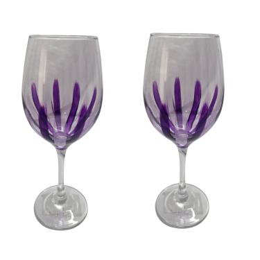 Imagem de Kit 2 Taças de Vidro Grande 490ml Vinho Água Roxa