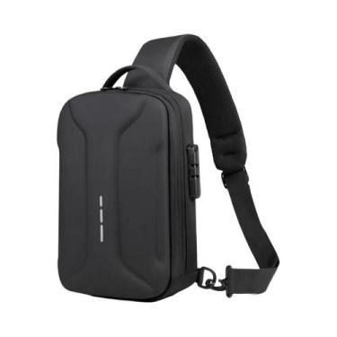 Imagem de Bolsa Transversal Antifurto Masculina Com Porta USB, Mochila De Peito 