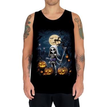 Imagem de Camiseta Regata Bruxa Caveira Halloween 1 - Kasubeck Store, INF 00