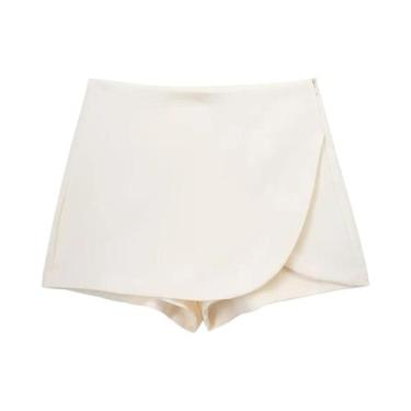 Imagem de Saias Shorts Femininas Cintura Alta - Zíper Lateral, Estilo Vintage e 