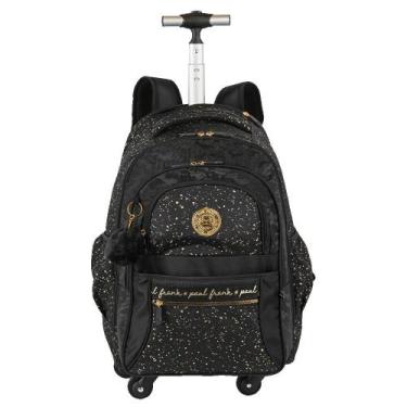 Imagem de Mochila Carrinho 4 Rodas Paul Frank Styles - Black N Gold, Colorido