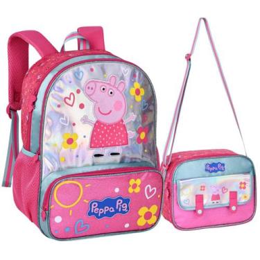 Imagem de Kit Mochila Escolar Infantil Media 14L e Lancheira Termica Menina Pepp