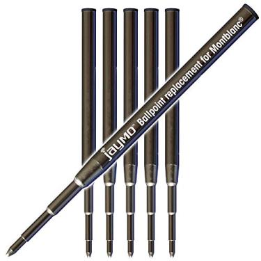 Imagem de Jaymo - 6 pretos – Refil para caneta esferográfica – Substituição para Montblanc 117000-3,9 polegadas/98 mm de comprimento