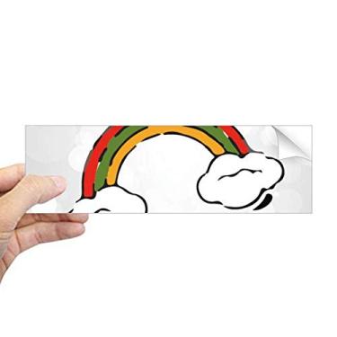 Imagem de DIYthinker Adesivo retangular com estampa de ilustração de vento de arco-íris para notebook, decalque de janela