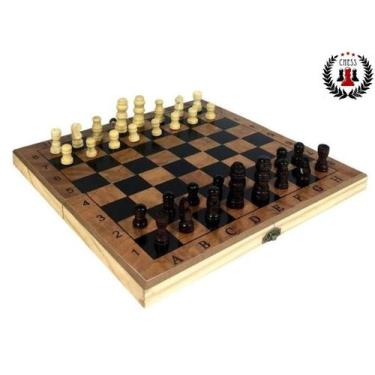 Kit 4 Jogo Xadrez Luxo Em Madeira Mdf 33 Cm - 2046 em Promoção na Americanas