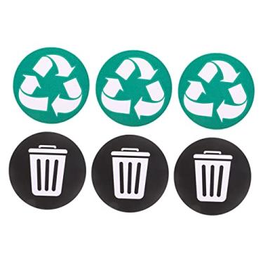 Imagem de BUGUUYO 6 Unidades Adesivos de triagem de lixo lata de lixo adesivo de reciclagem verde adesivos de sinal de classificação de lixo reciclável aplique adesivos de logotipo Rótulo PVC