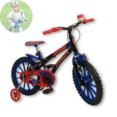 Imagem de Bicicleta Bike Infantil Menino Aro 16 Baby Lux Pto/Azul/Verm - Athor