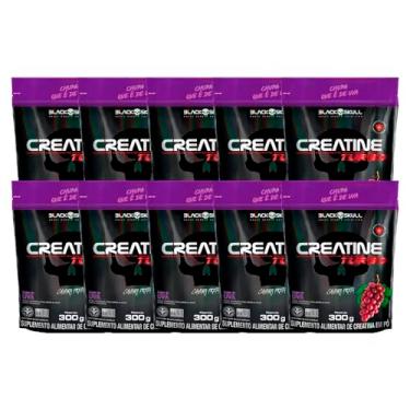 Imagem de Combo 10x Creatine Turbo Refil 300g - Caveira Preta/Black Skull (Uva)