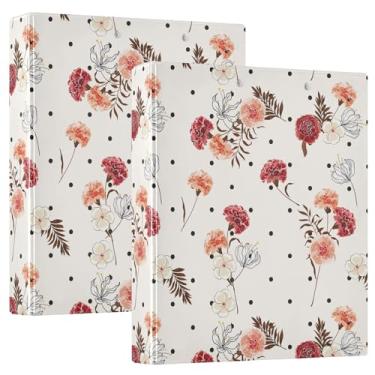 Imagem de Pastas de caderno de 3,8 cm, cravo florescendo, rosa, rosa, 3,8 cm, fichários para caderno com bolsos, pacote com 1/2 fichários sortidos, capa dura