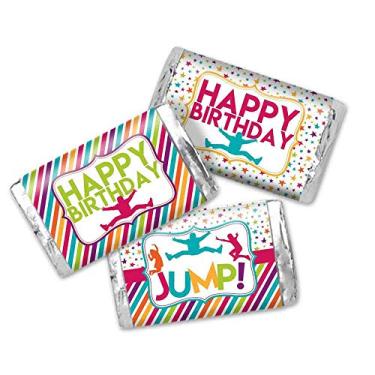 Imagem de Jump and Bounce – Mini Chocolate Candy Bar Adesivos para Festa de Aniversário para Crianças, 45 3,6 cm x 6,6 cm Etiquetas Embrulhadas por AmandaCreation, Ótimo para lembrancinhas de festa