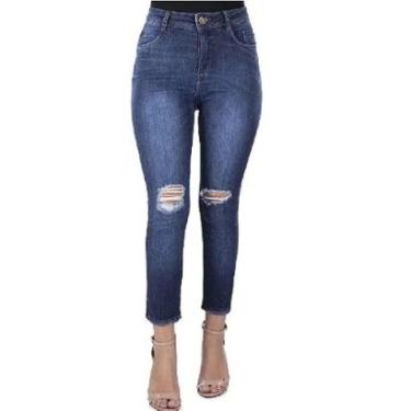 Imagem de Calça Jeans Feminina Capri Rasgos-Feminino