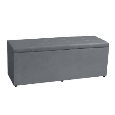 Imagem de Calçadeira Recamier Baú Solteiro 0,90m Berlim Suede - Pallazio Cor Cinza