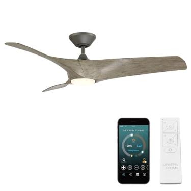 Imagem de Modern Forms FR-W2006-62L-GH/WW Zephyr Ventilador de teto interno ou externo inteligente com controle remoto, extensão de lâmina de 157,5 cm, madeira desgastada de grafite