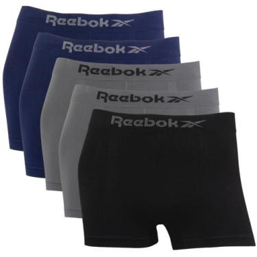 Imagem de Kit 5 Cueca Boxer Reebok Masculina Premium Classic Microfibra, 2azul, 