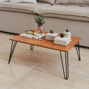 Imagem de Mesa de Centro Retangular Industrial Pé de Ferro - ART MOVEIS RUSTICOS