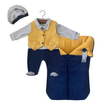 Imagem de Saida Maternidade Menino Elegante 022-127 - PEQUENO ANJO, Azul, RN