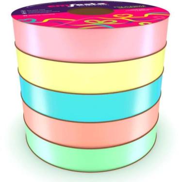 Imagem de Fita Poli Lisa 30MM X 50M CANDY Colors Sortida - Pacote com 5 Unidades