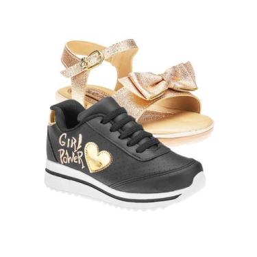 Imagem de Tenis Feminino Menina e Sandália - KIT 2 PARES Tam 24 ao 34 - sapatinh