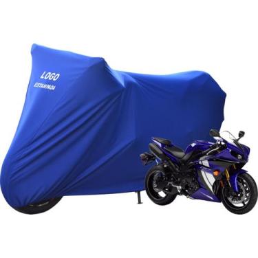Imagem de Capa De Moto Yamaha YZF R1 Sob Medida Com Logo - Mz, Azul