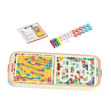 Imagem de Milageto Jogo de puck rápido de madeira 5 em 1 jogo de tabuleiro de hóquei de madeira para festas meninos meninas amigos, a