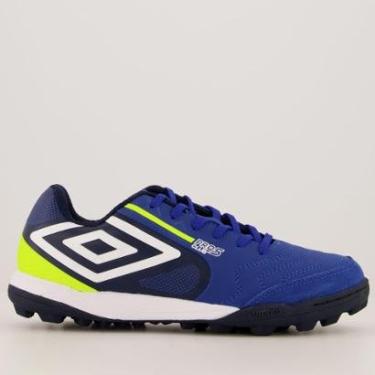 Imagem de Chuteira Umbro Pro 5 Bump Club Society Azul e Branca-Masculino